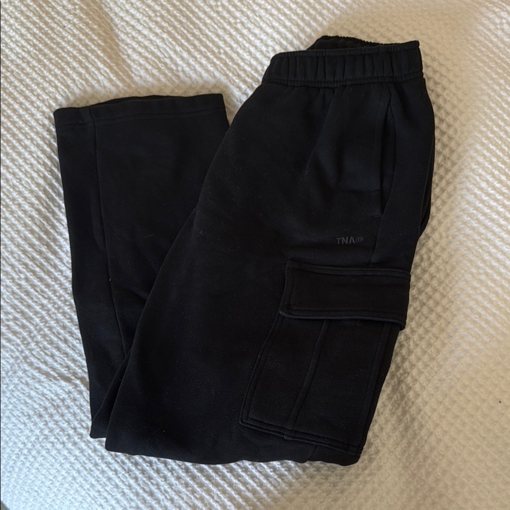 TNA Jet Black Cargo Joggers Aritzia